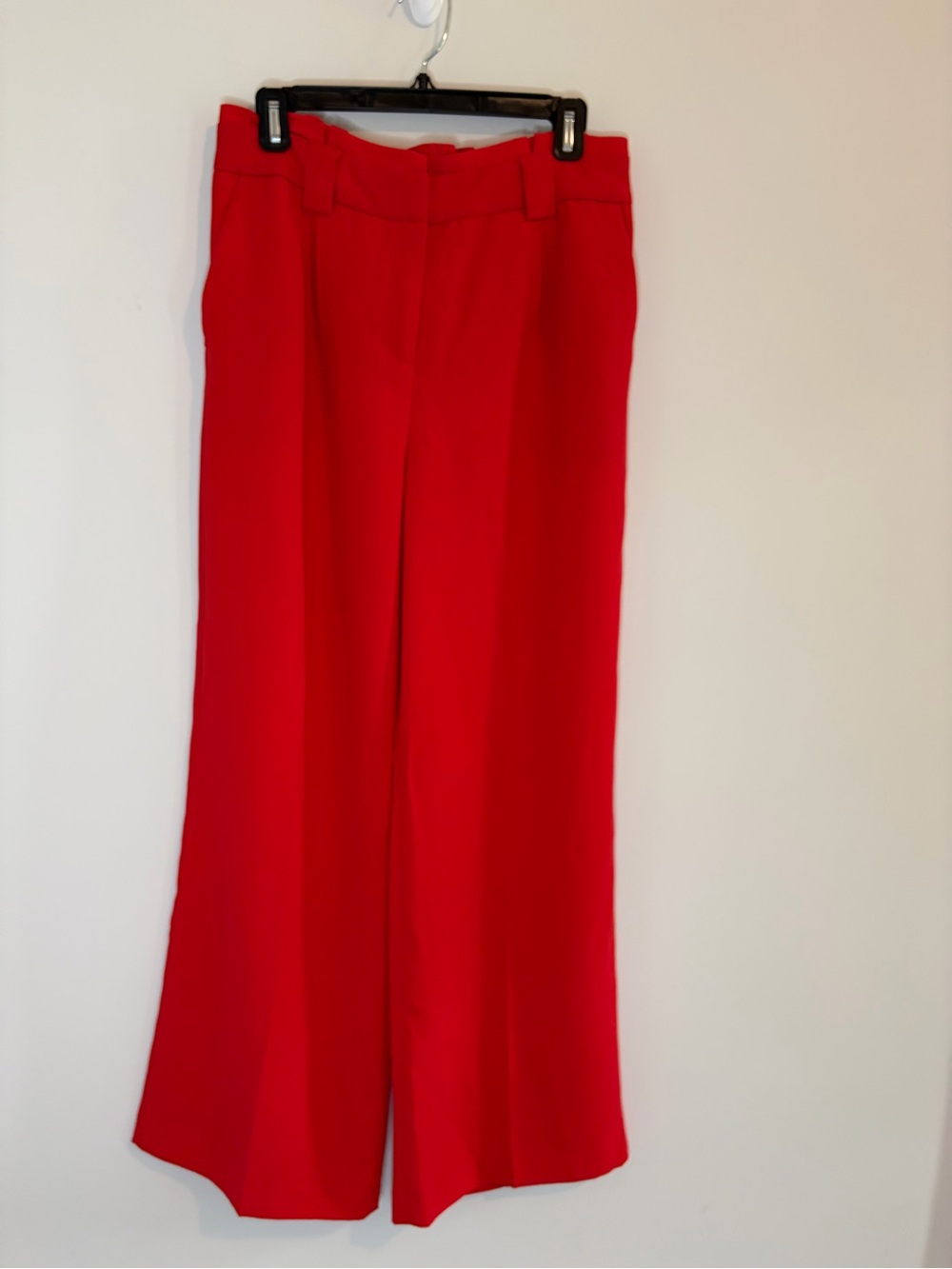 Express Wide-Leg High-Rise Red Paperbag Trousers Size Medium Petite